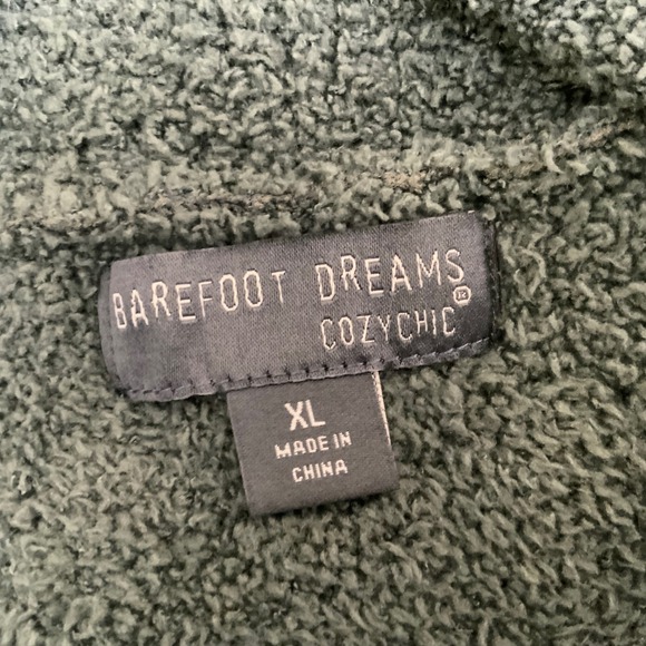 Barefoot Dreams CozyChic Shawl Collar Pullover Sweater Teal Stripe XL - Picture 6 of 7